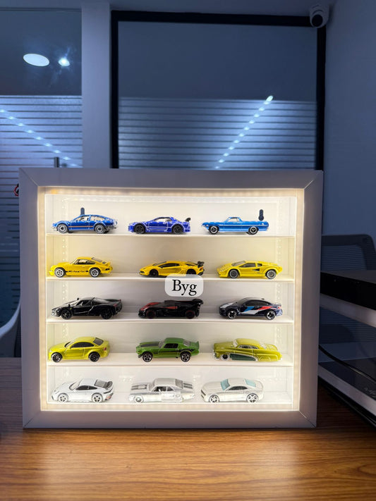Premium Hotwheels Showcase with Led and sliding cover.