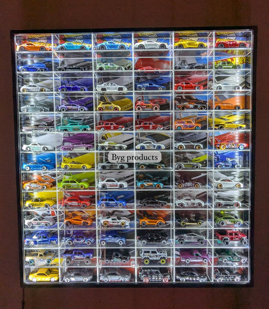 78 compartments Hotwheels organizer with Led Lights 1/64