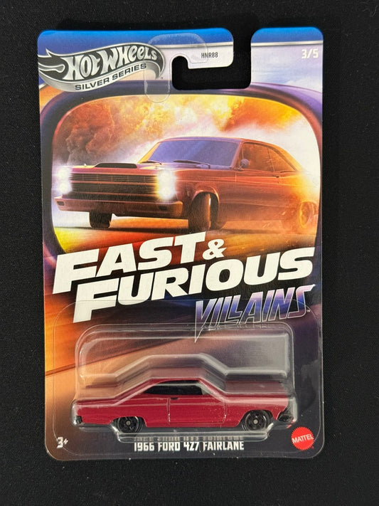 HOTWHEELS SILVER SERIES- FAST & FURIOUS VILLIANS- 1966 FORD 427 FAIRLANE (Imported)