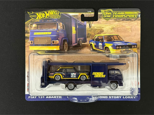 HOTWHEELS PREMIUM- TEAM TRANSPORT- FIAT 131 ABARTH, SECOND STORY LORRY (Imported)