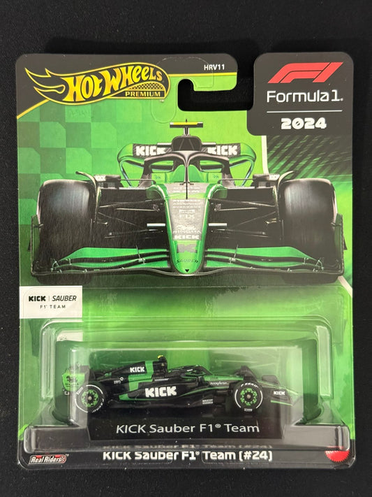 HOTWHEELS PREMIUM- F1- KICK SAUBER F1 TEAM [#24]