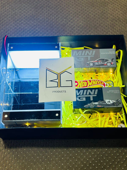 Gift Hamper- Double layer Mini GT Led display + 2 Mini GT random cars with box