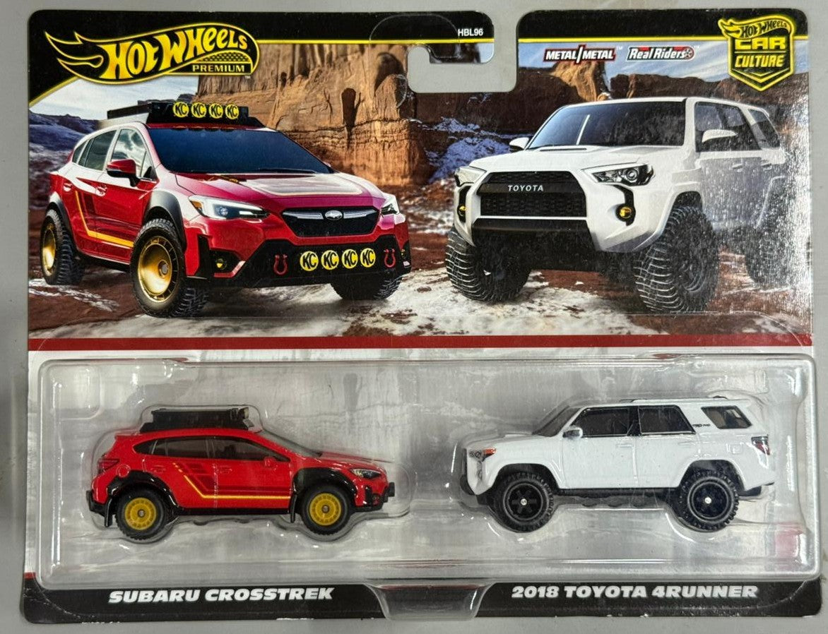 HOTWHEELS PREMIUM- CAR CULTURE- SUBARU CROSSTREK, 2018 TOYOTA 4RUNNER (Imported)