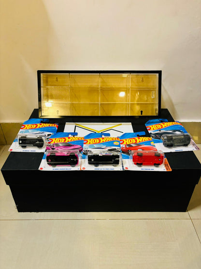 Hamper box  12 compartments display box  5 Random Hotwheels  Keychain Chocolates