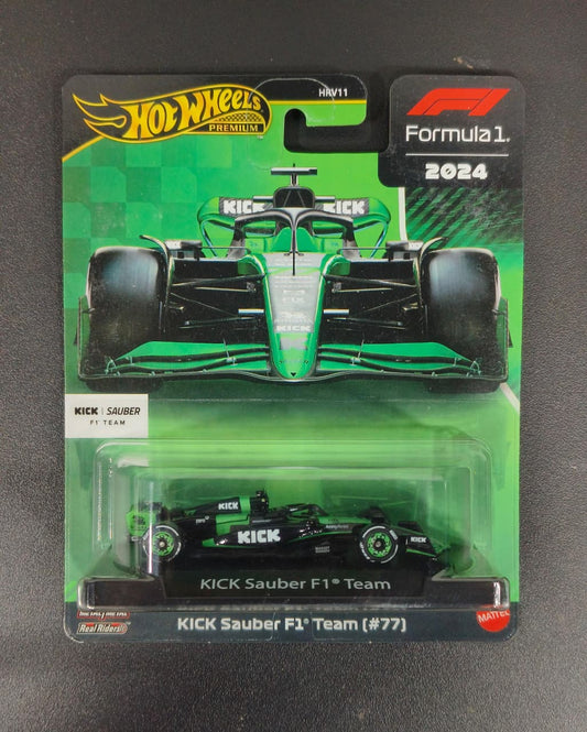 HOTWHEELS PREMIUM- F1- KICK SAUBER F1 TEAM [#77] (Imported)