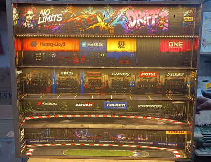 5 Floor Led Garage with Transparent Acrylic cover for 1:64 Scale Cars