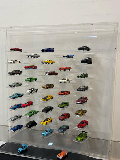 1/64 Diecast Car Display – 48 compartments | Magnetic Cover | Wall-Mount/Freestanding