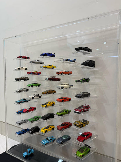 1/64 Diecast Car Display – 48 compartments | Magnetic Cover | Wall-Mount/Freestanding
