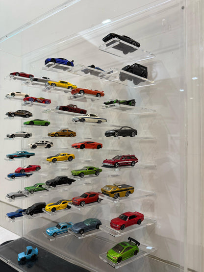 1/64 Diecast Car Display – 48 compartments | Magnetic Cover | Wall-Mount/Freestanding