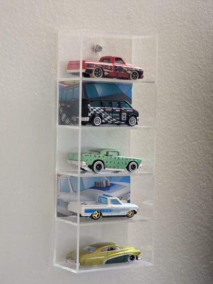 Hotwheels organizer 5 compartments Transparent 1:64