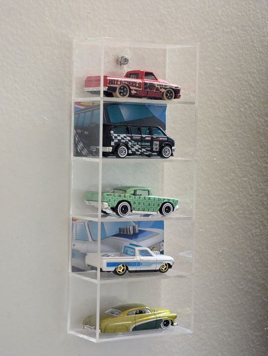 Hotwheels organizer 5 compartments Transparent 1:64