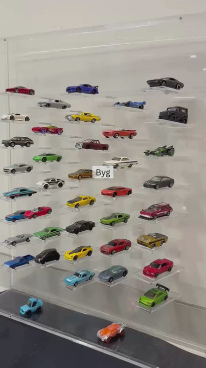 1/64 Diecast Car Display – 48 compartments | Magnetic Cover | Wall-Mount/Freestanding