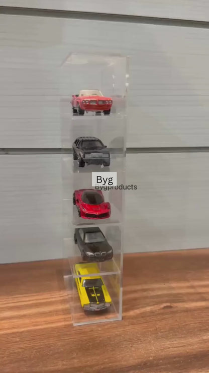 Hotwheels organizer 5 compartments Transparent 1:64