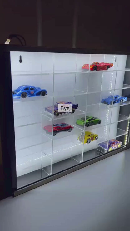24 compartments Hotwheels organizer with Led Lights. 1/64