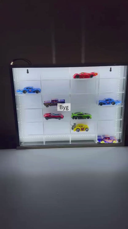 24 compartments Hotwheels organizer with Led Lights. 1/64