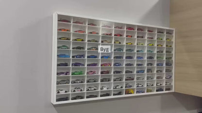 100 compartments Hotwheels organizer 1/64 white with cover