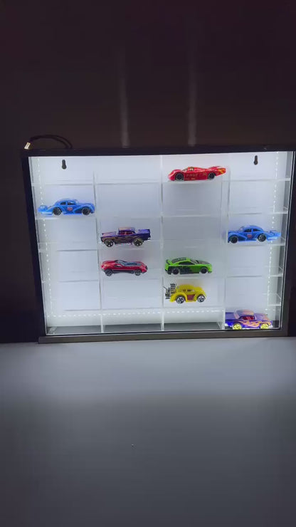 24 compartments Hotwheels organizer with Led Lights. 1/64