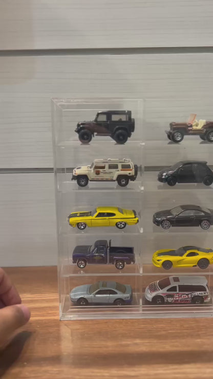 10 compartments Hotwheels organizer Transparent with sliding cover 1/64