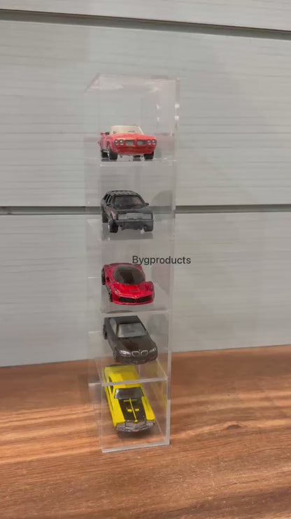 Hotwheels organizer 5 compartments Transparent 1:64