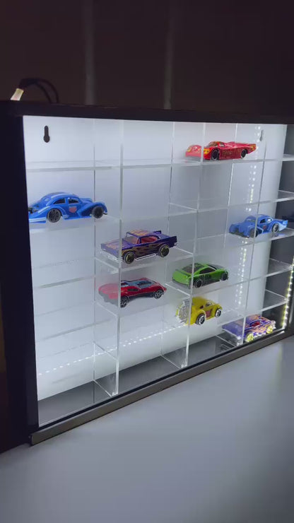 24 compartments Hotwheels organizer with Led Lights. 1/64