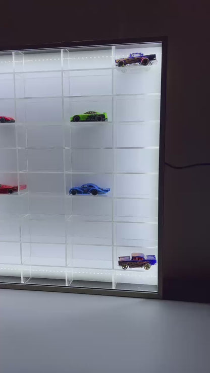 50 compartments Hotwheels organizer with Led lights. 1/64